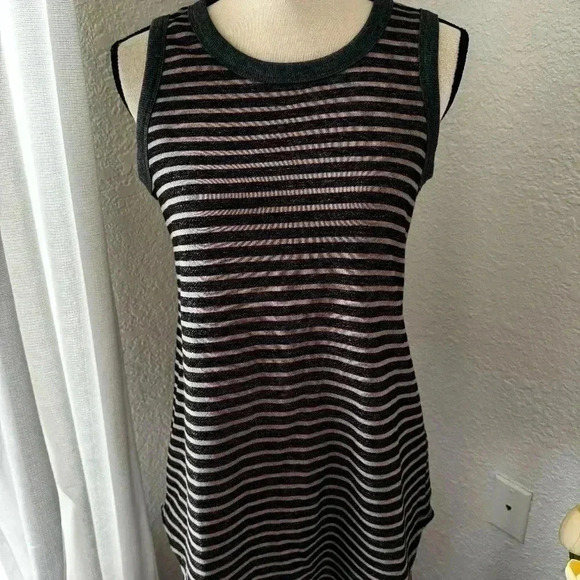 LOGO Lounge by Lori Goldstein French Terry Striped Tank w/ Rib Details - Picture 3 of 9